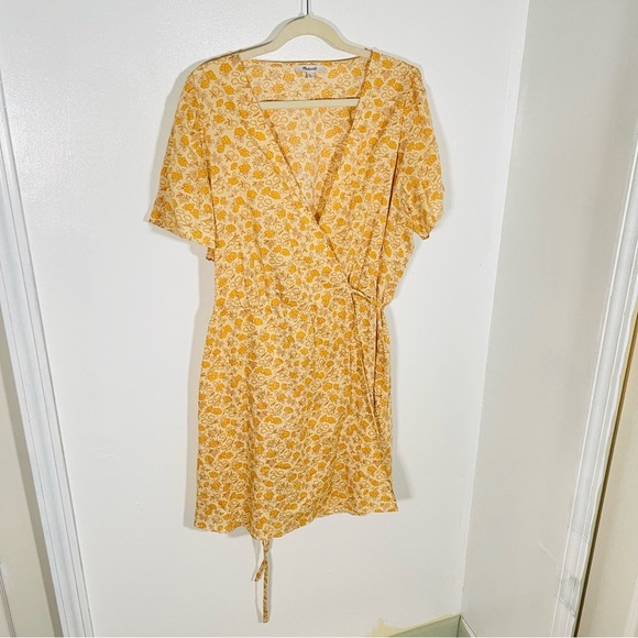 NEW Madewell Fiore Floral Wrap Mini Dress Preppy Spring Summer Bohemian Cotton - Picture 3 of 10